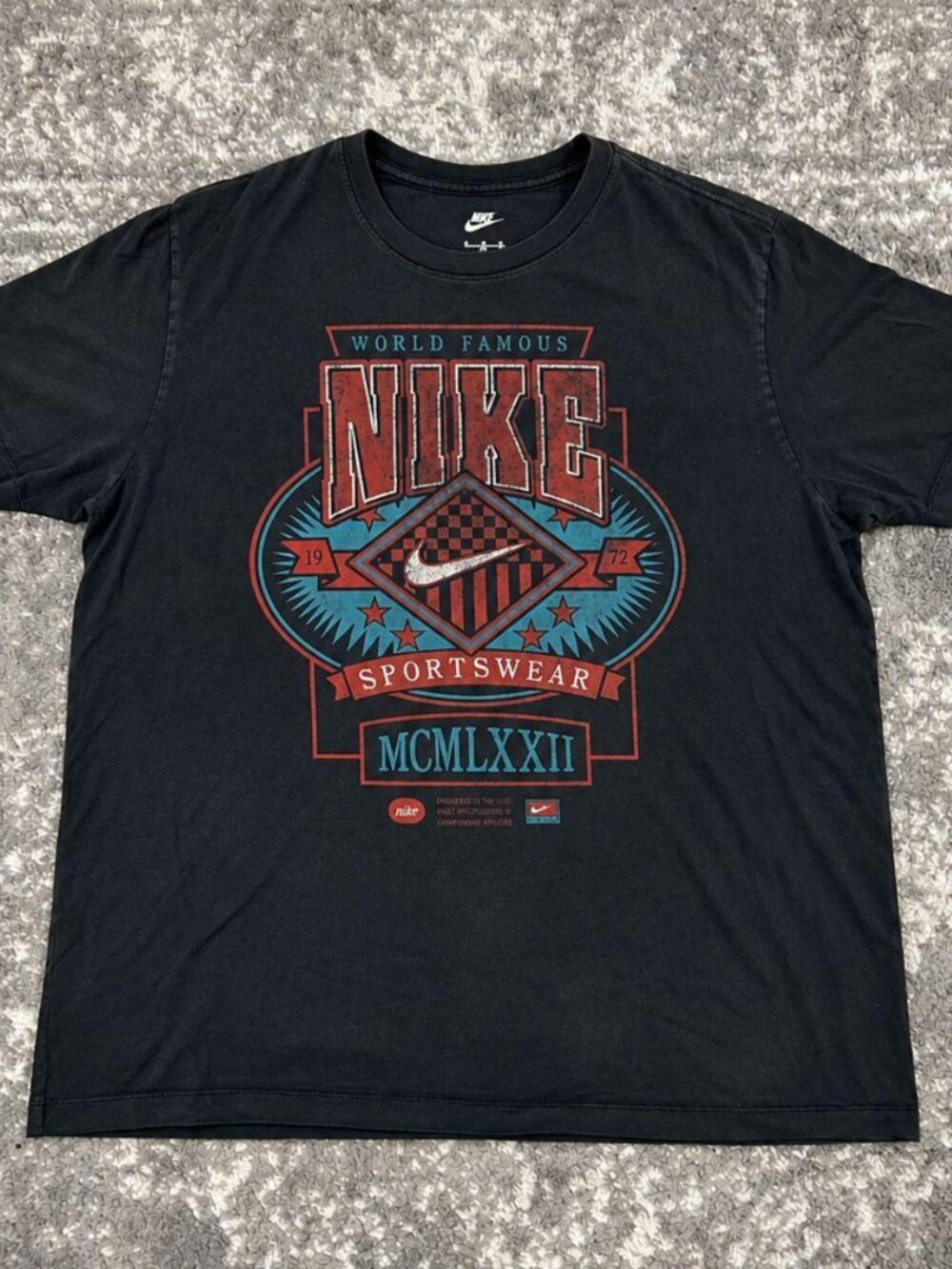 Nike World Famous Sportswear 1972 Black Graphic T-Shirt